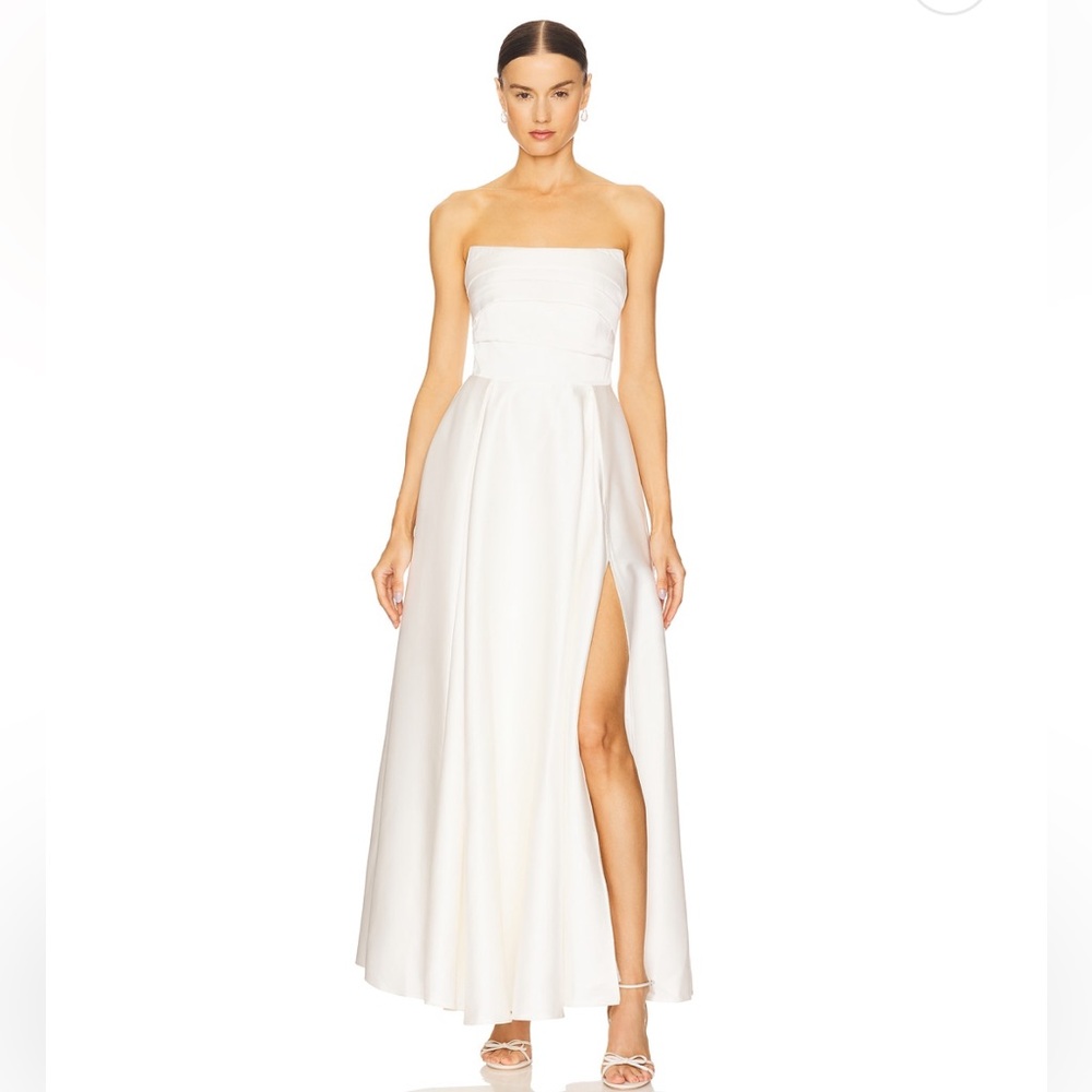 Sau Lee Heidi Strapless Gown in White